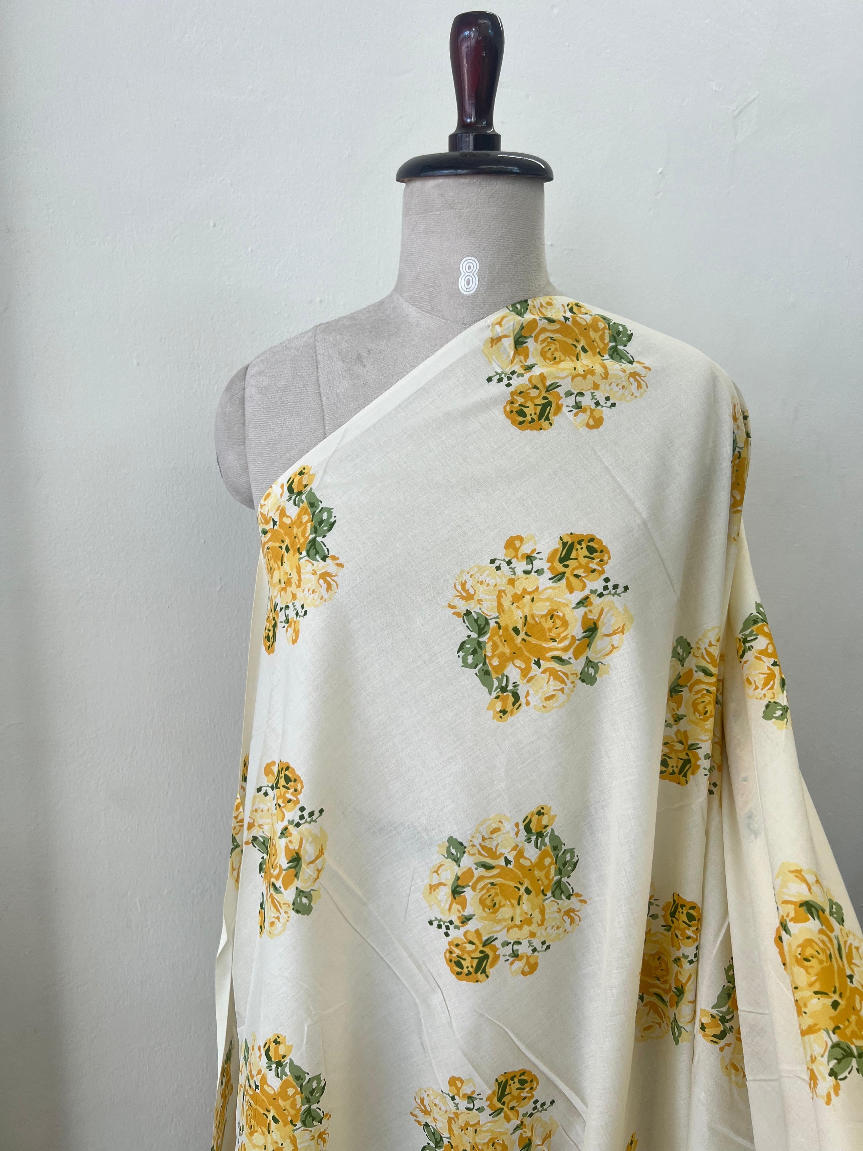 FLORAL BLOOM YELLOW COTTON