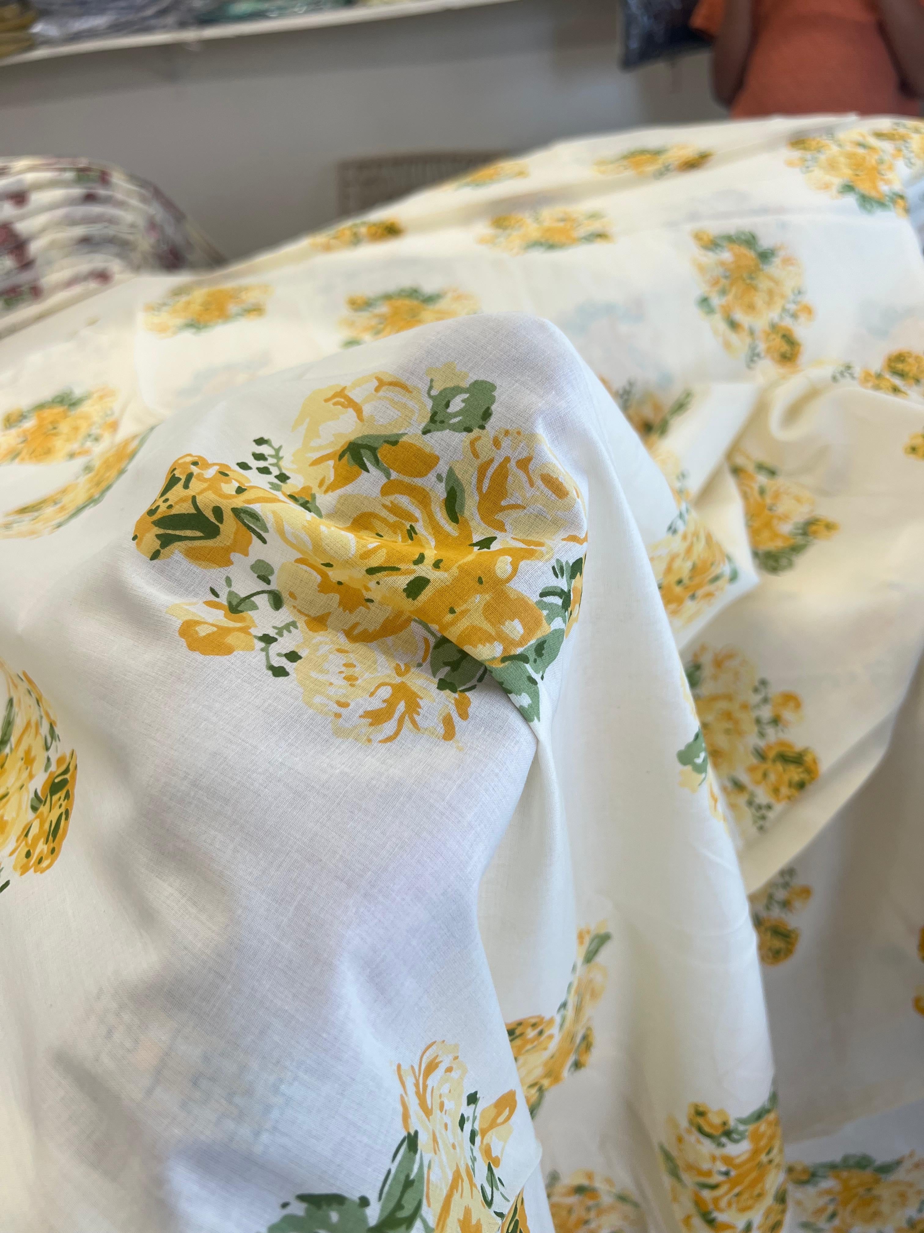 FLORAL BLOOM YELLOW COTTON