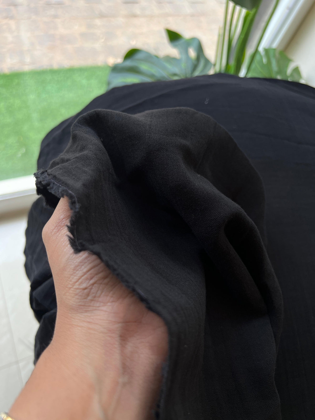 258 DOUBLE MUSLIN COTTON BLACK