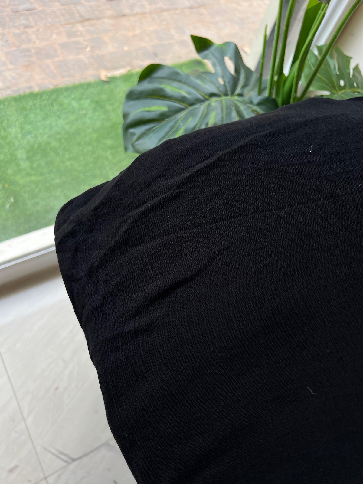 258 DOUBLE MUSLIN COTTON BLACK