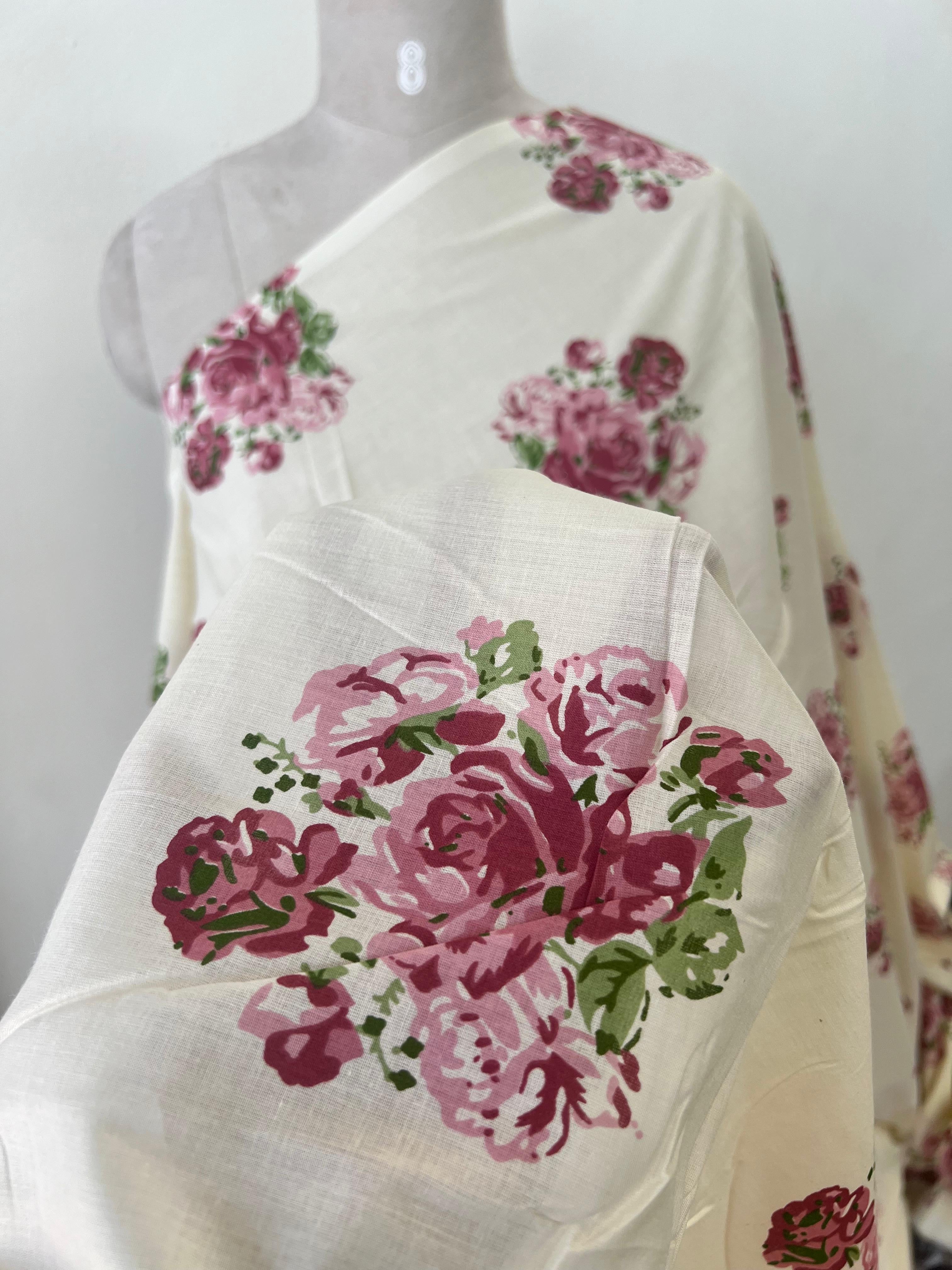 FLORAL BLOOM PINK COTTON