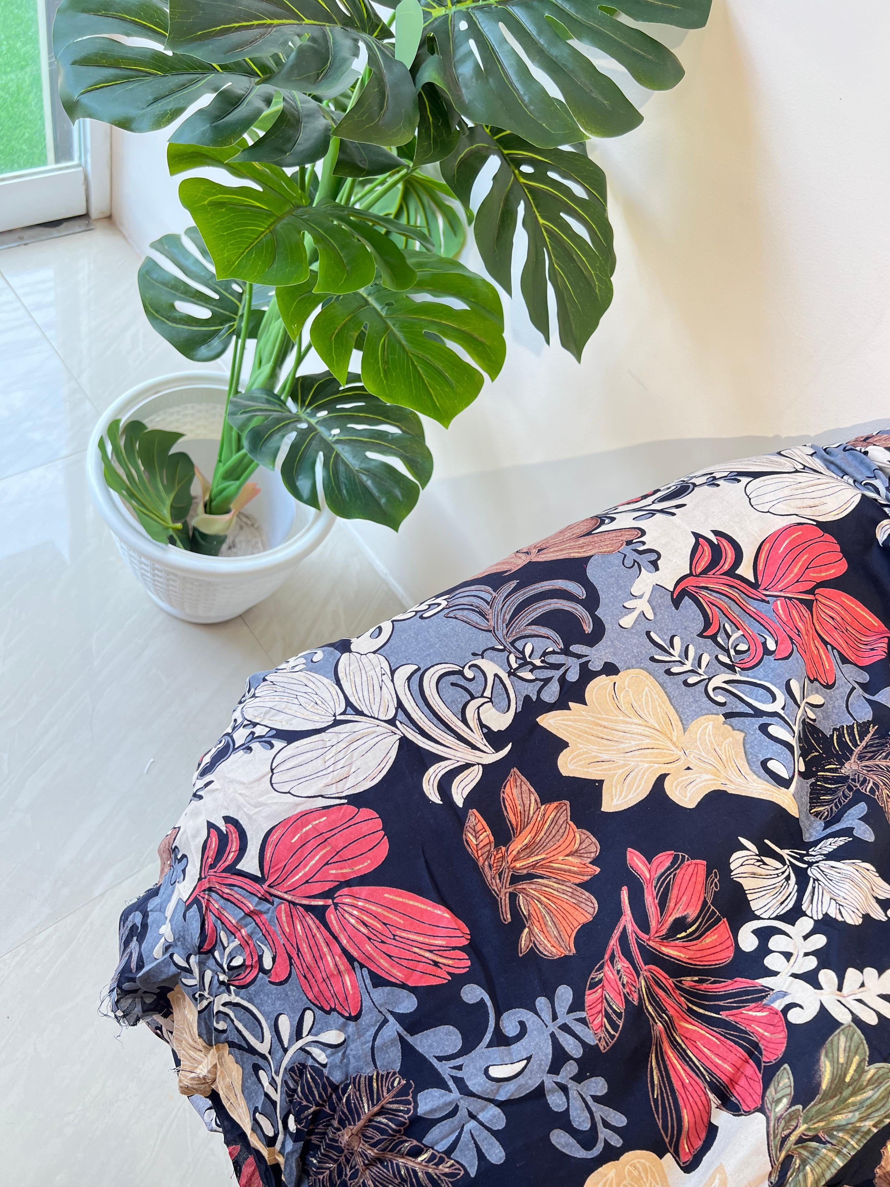RYF 86 RAYON BLUE SOFT BIG WIDTH FOIL PRINT