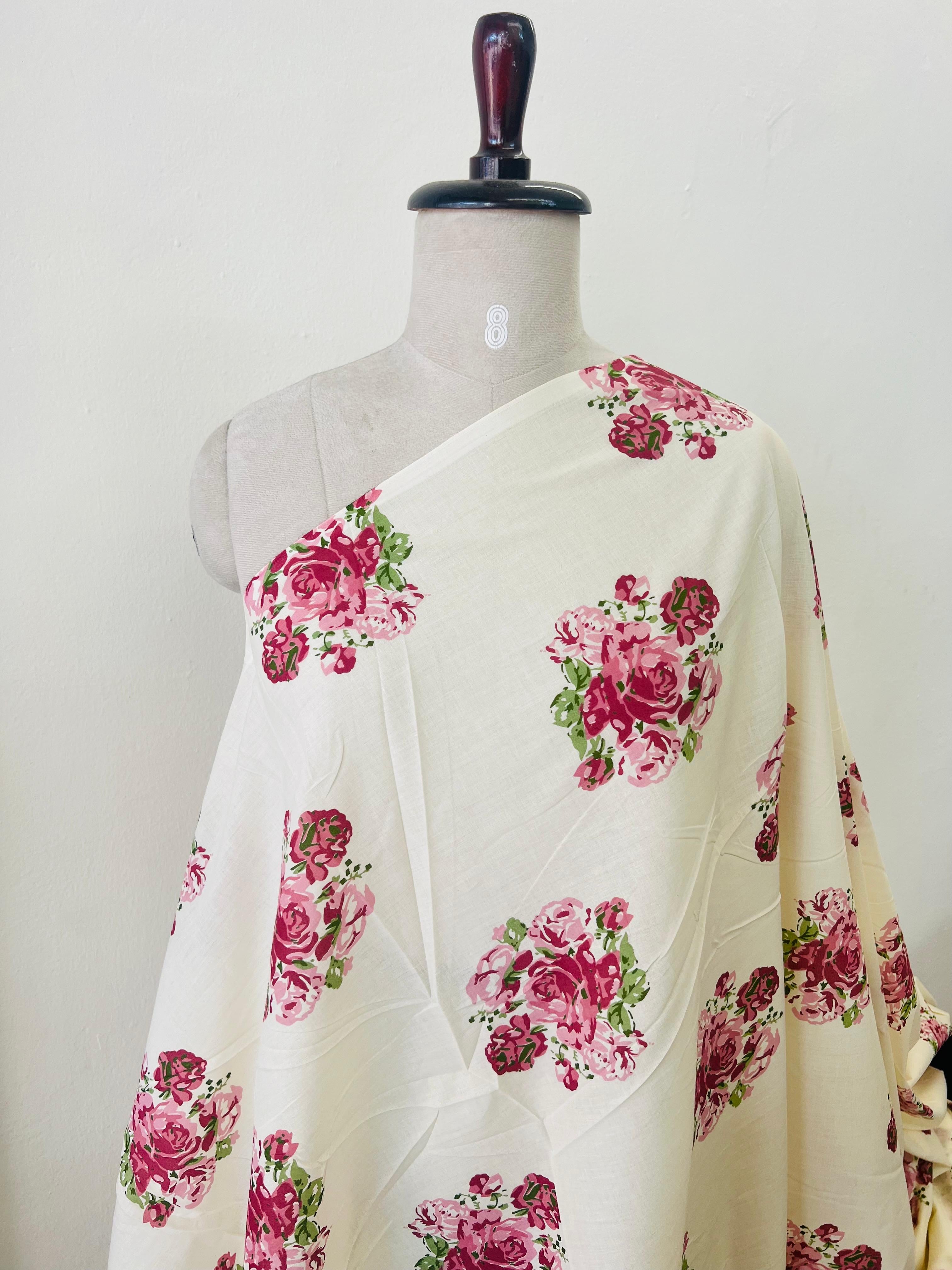 FLORAL BLOOM PINK COTTON