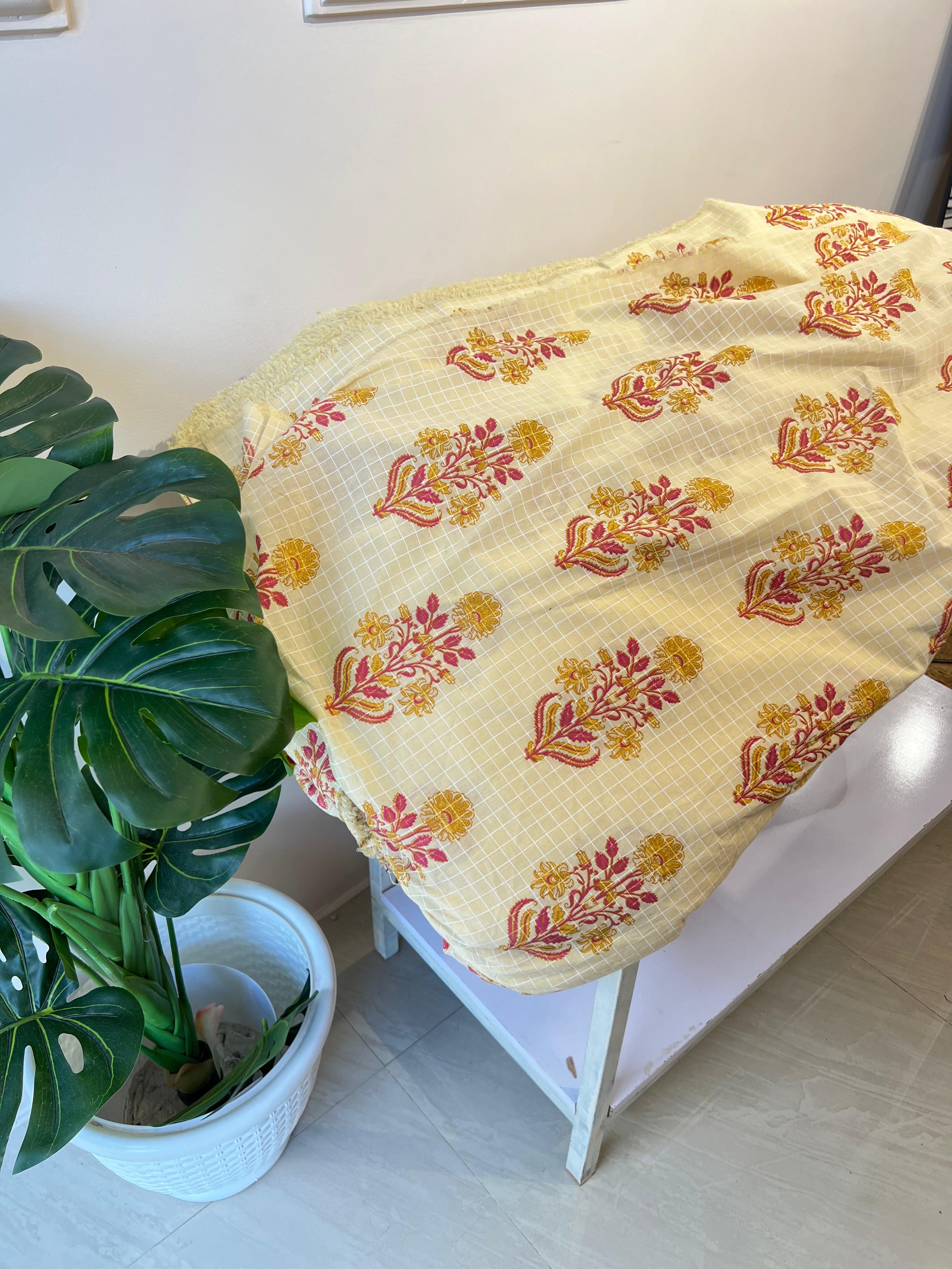 CT 101 CHECK CREAM COTTON
