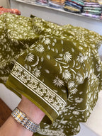 PRINTED COTTON 3 GREEN TOP