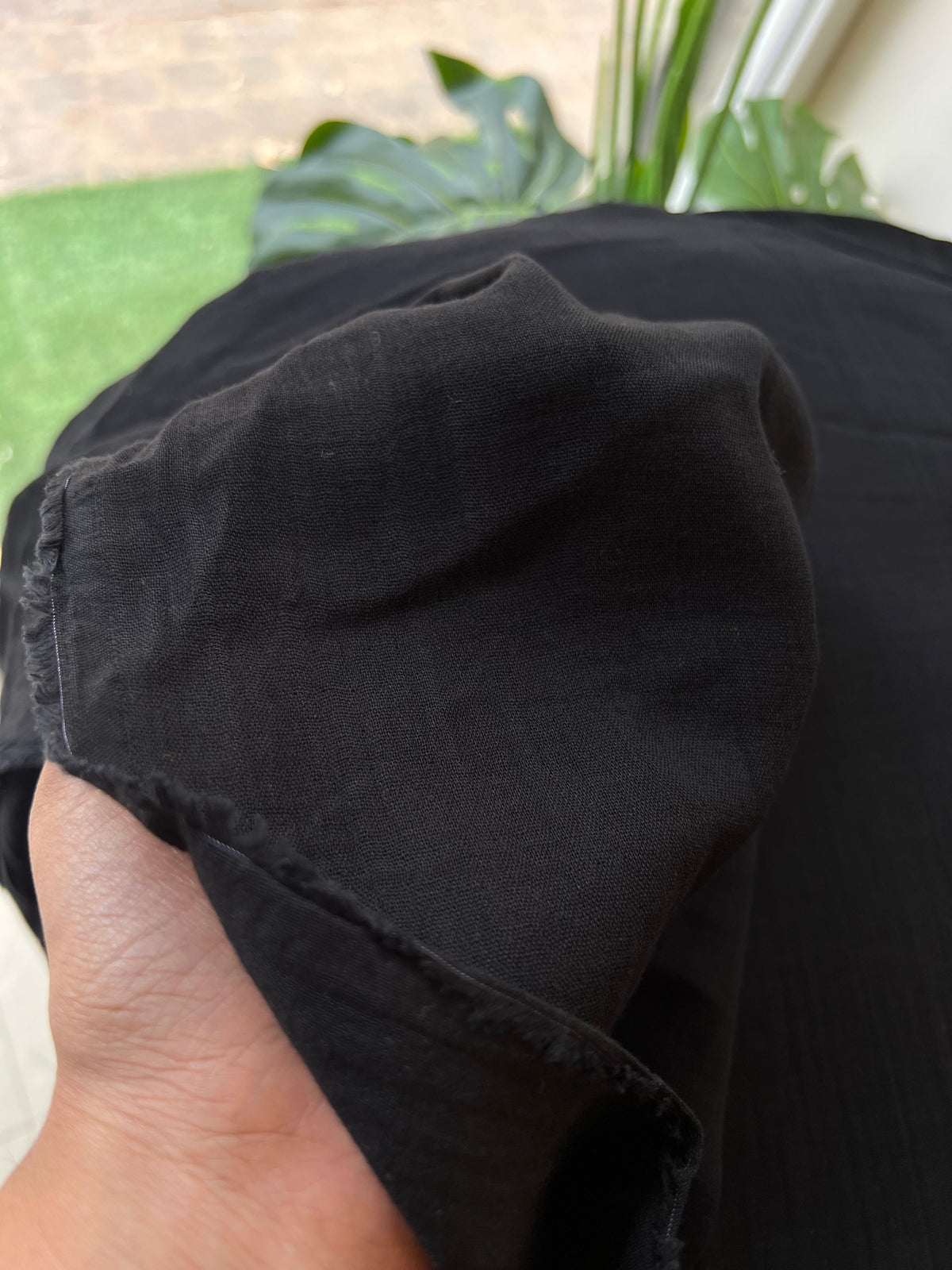 258 DOUBLE MUSLIN COTTON BLACK