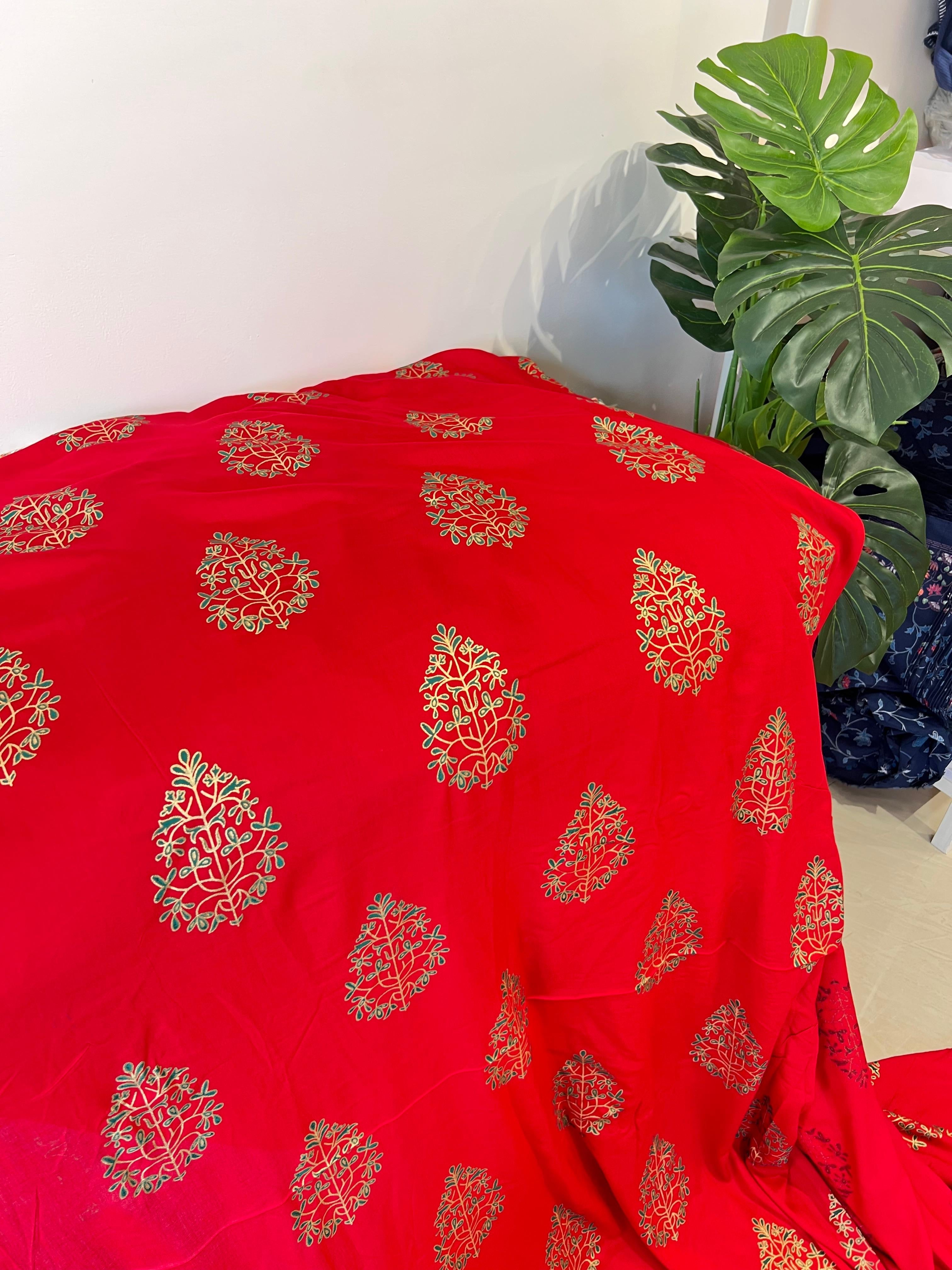 RED RAYON FOIL PRINT