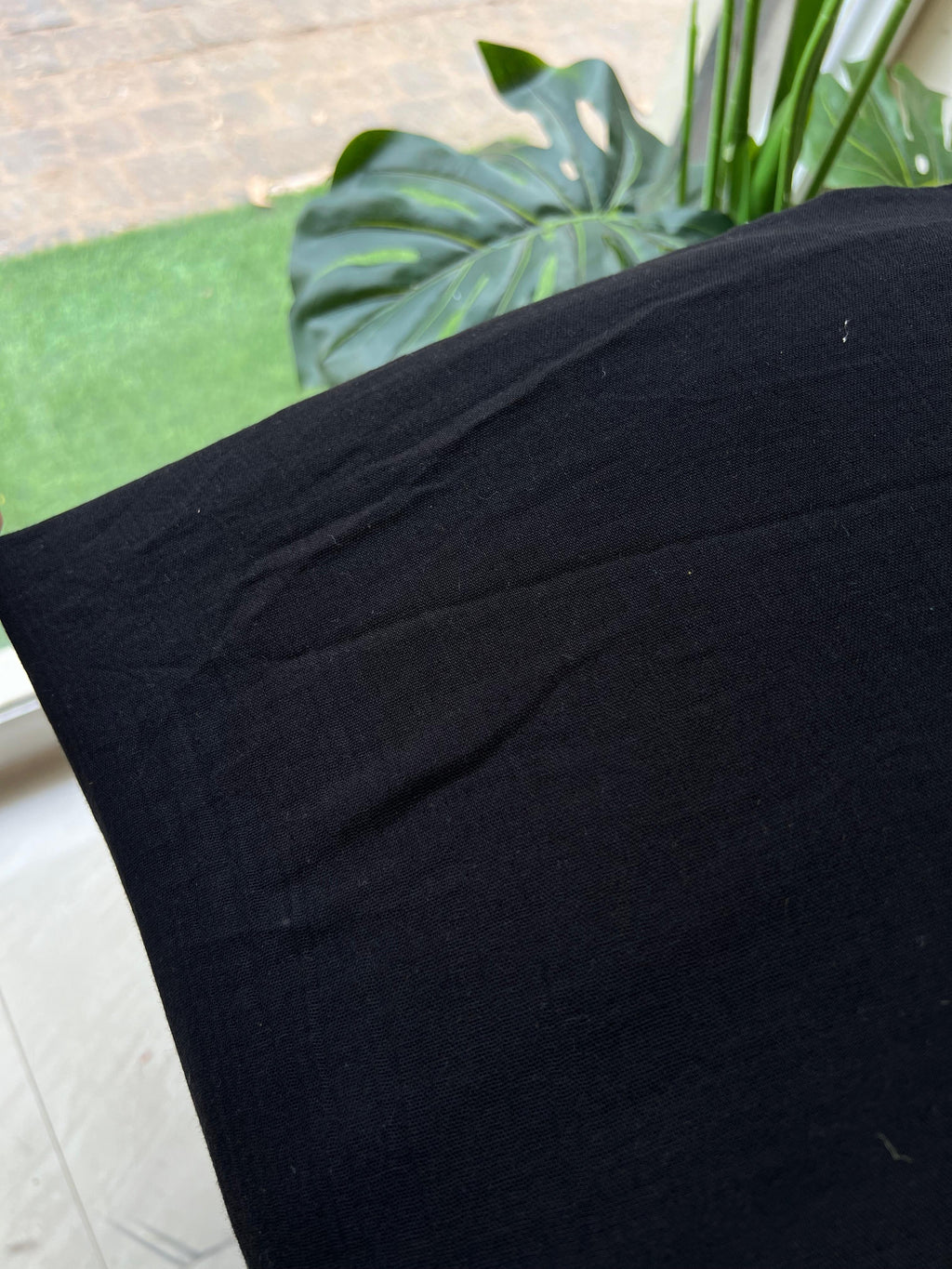258 DOUBLE MUSLIN COTTON BLACK