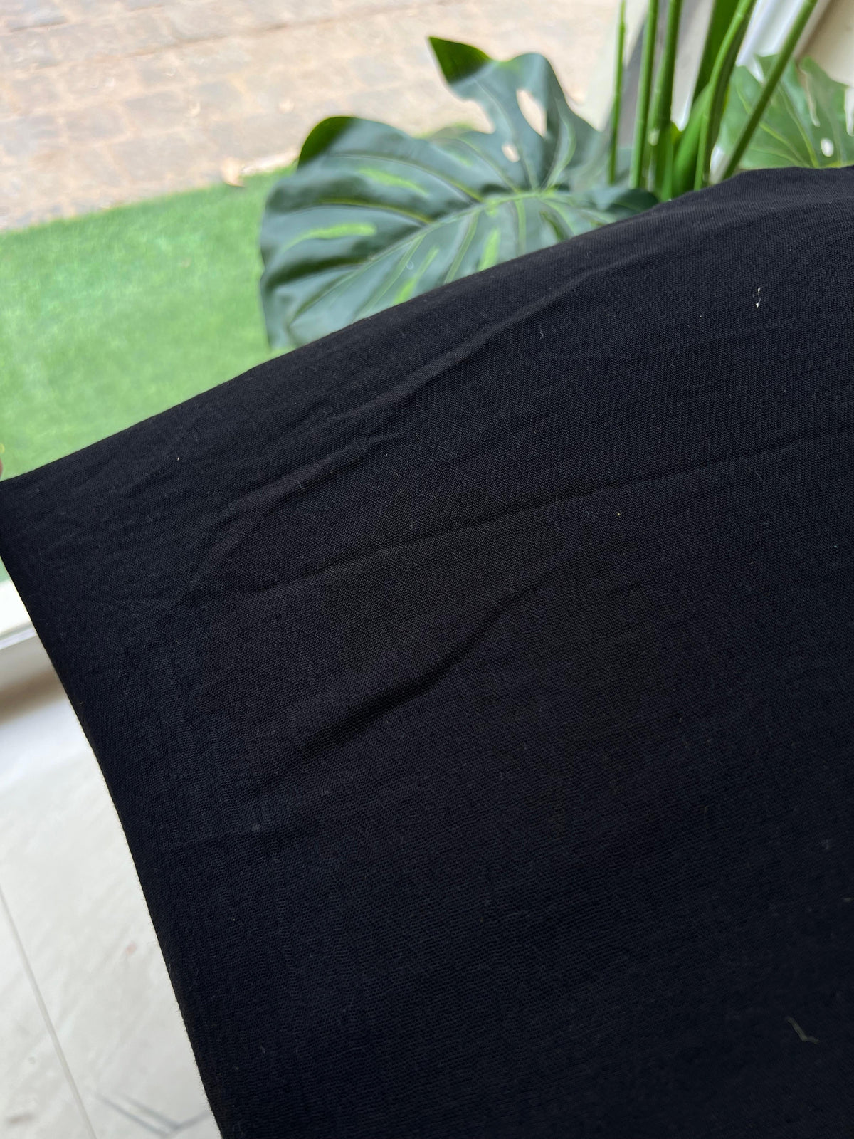 258 DOUBLE MUSLIN COTTON BLACK