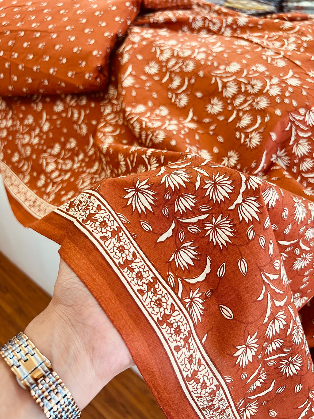 PRINTED COTTON 2 ORANGE BOTTOM