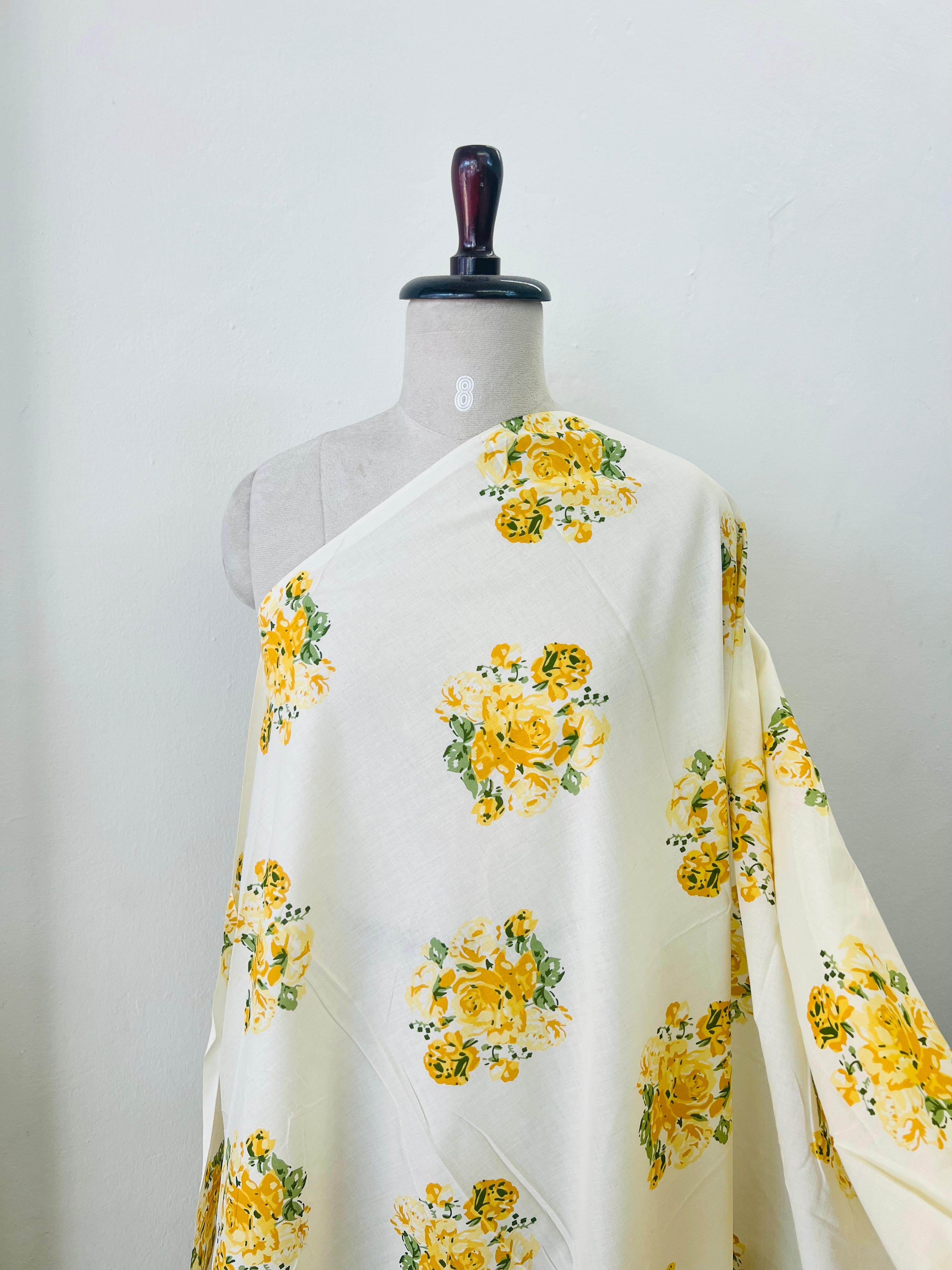 FLORAL BLOOM YELLOW COTTON