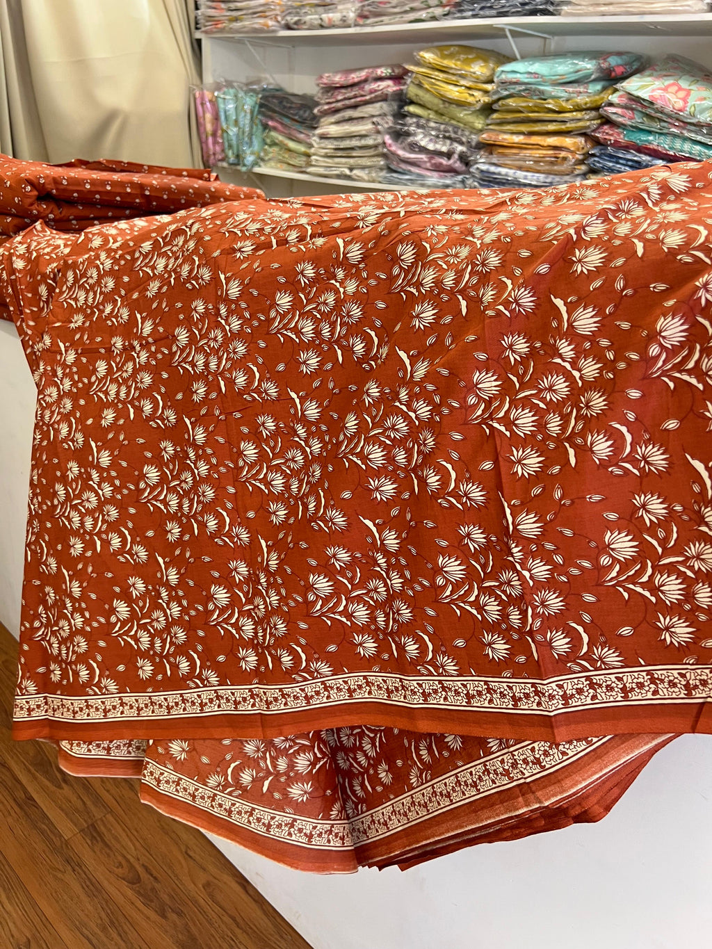 PRINTED COTTON 2 ORANGE BOTTOM