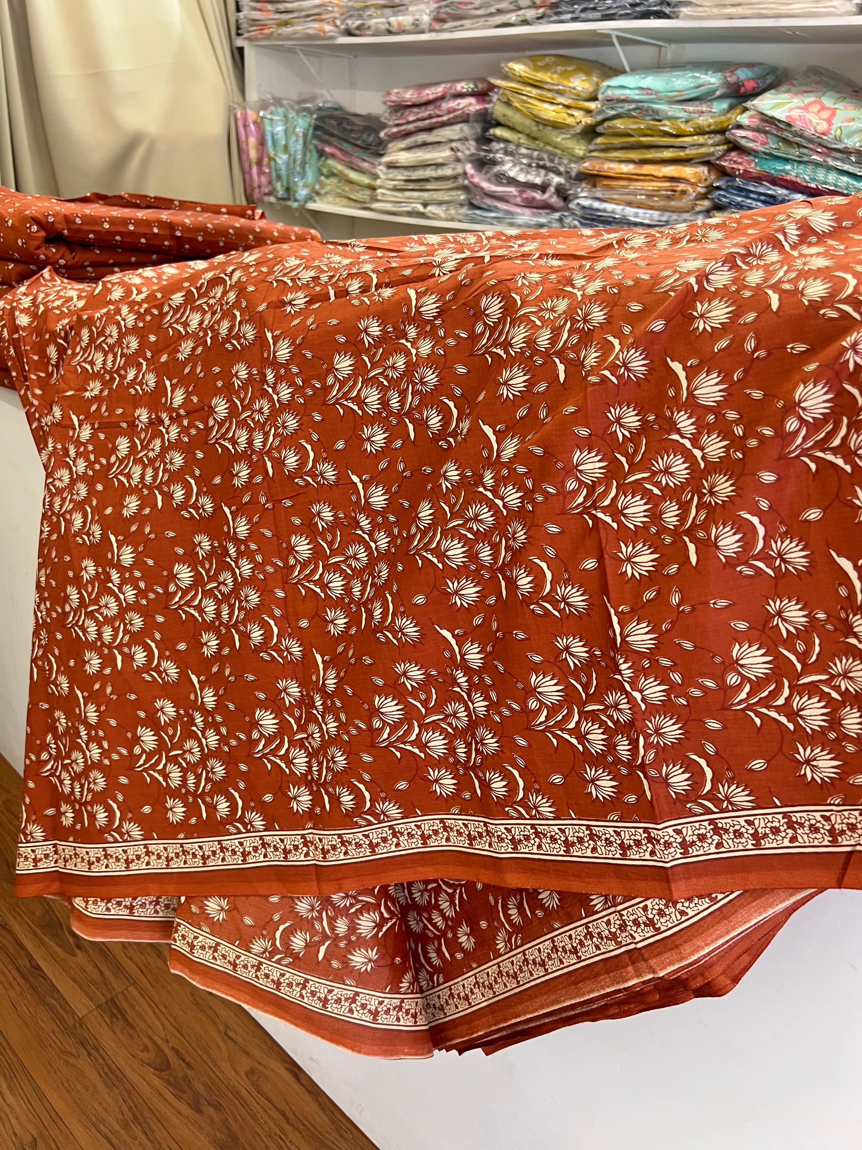 PRINTED COTTON 2 ORANGE BOTTOM
