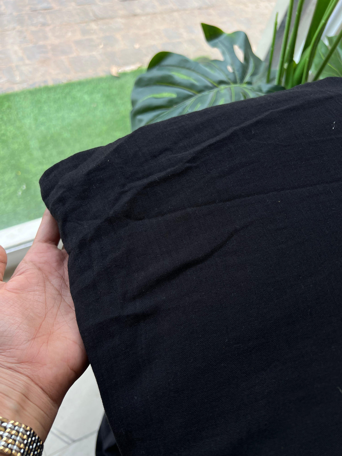 258 DOUBLE MUSLIN COTTON BLACK