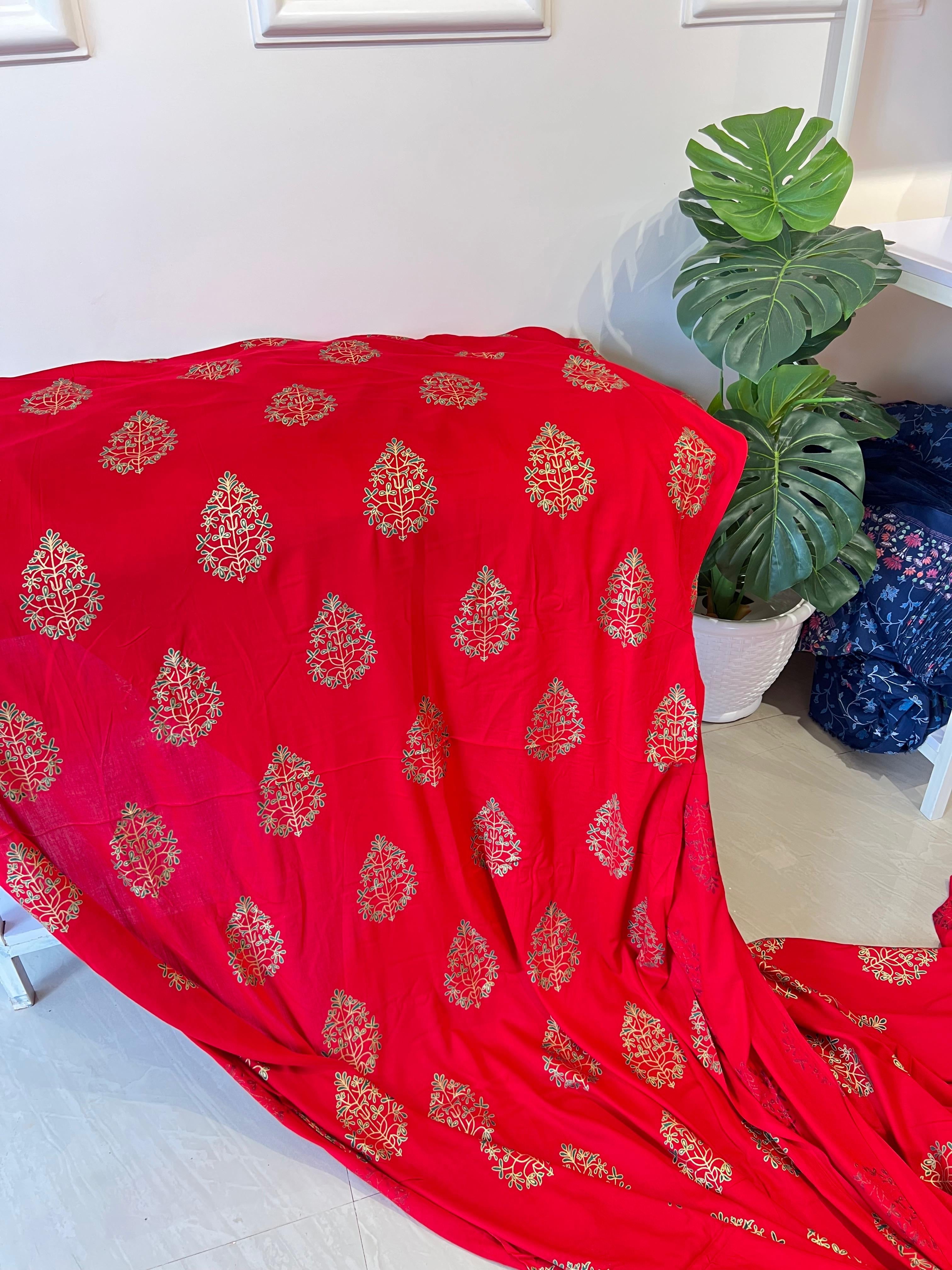 RED RAYON FOIL PRINT