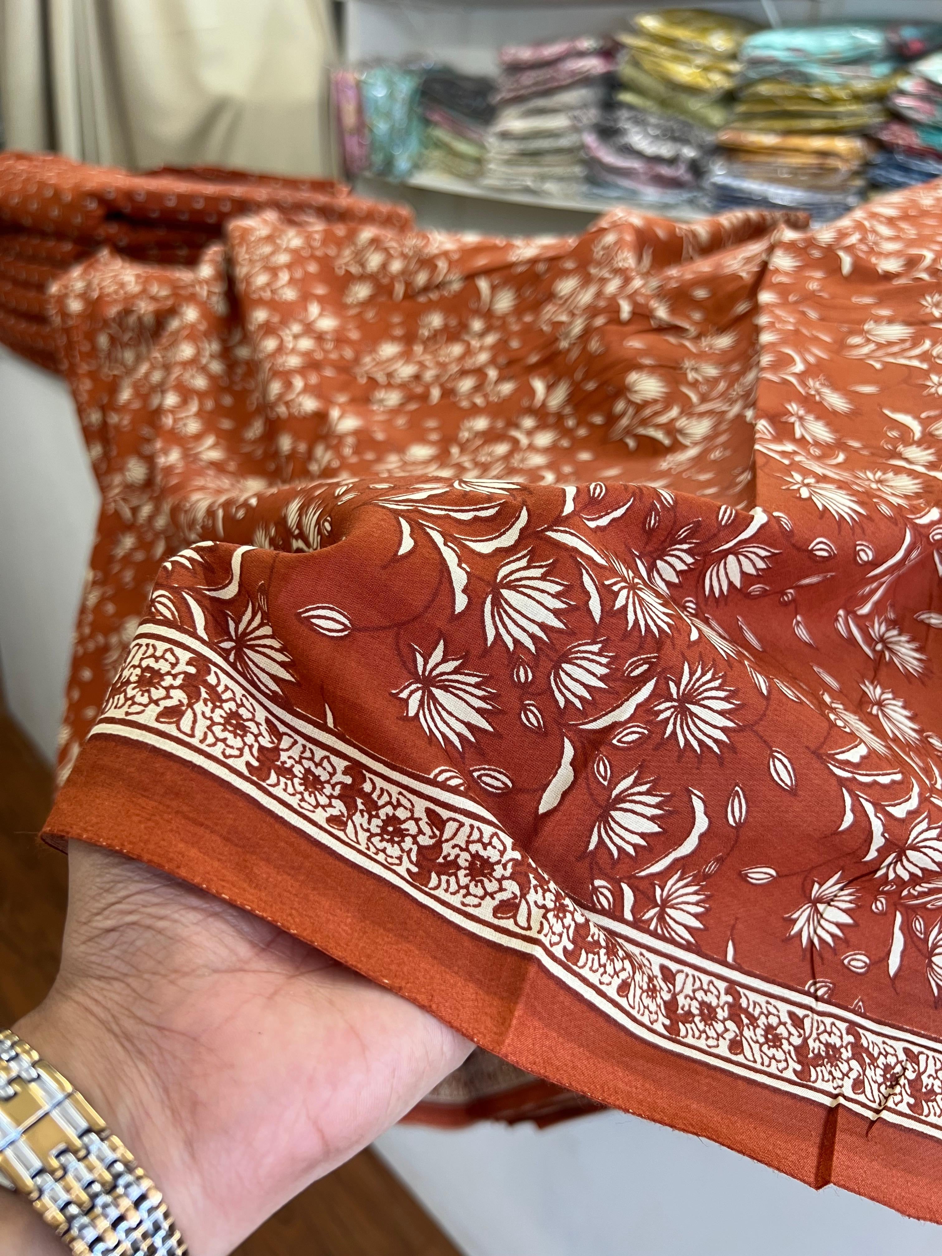 PRINTED COTTON 2 ORANGE BOTTOM