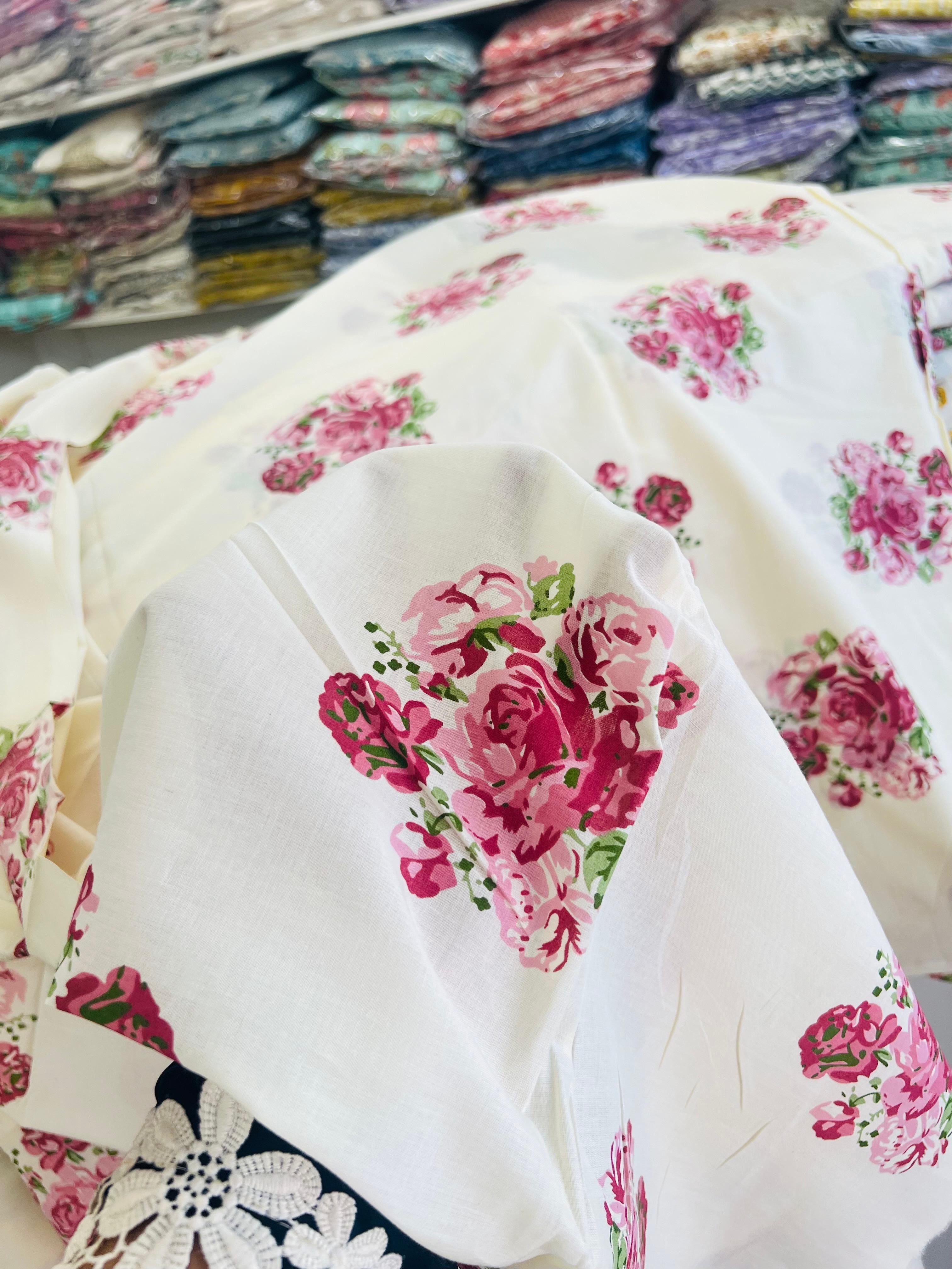 FLORAL BLOOM PINK COTTON