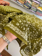 PRINTED COTTON 3 GREEN TOP